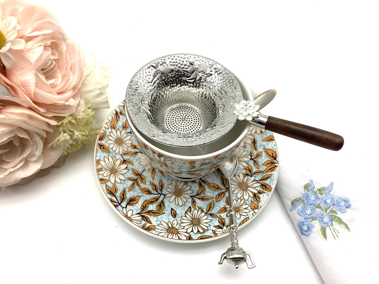 Premium Stainless Steel Tea Infuser Strainer with handle