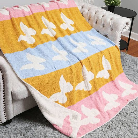 Butterfly OR Horse Print Cozy Soft Throw Blanket