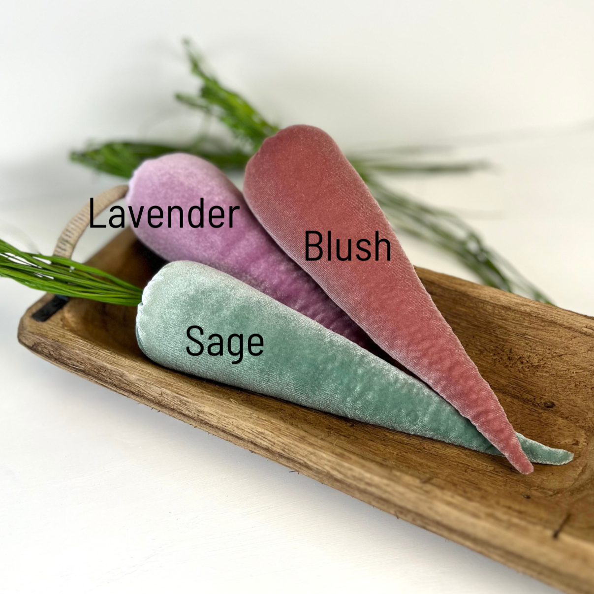 Lush Velvet Carrots Spring Basket Decor, Unique Wall Hanging