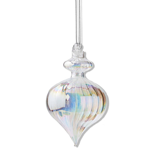 Iridescent Optic Glass Ornament Clear