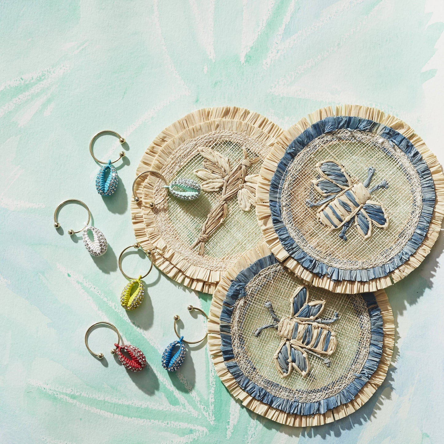 Dragonfly Straw Coaster - Set of Four