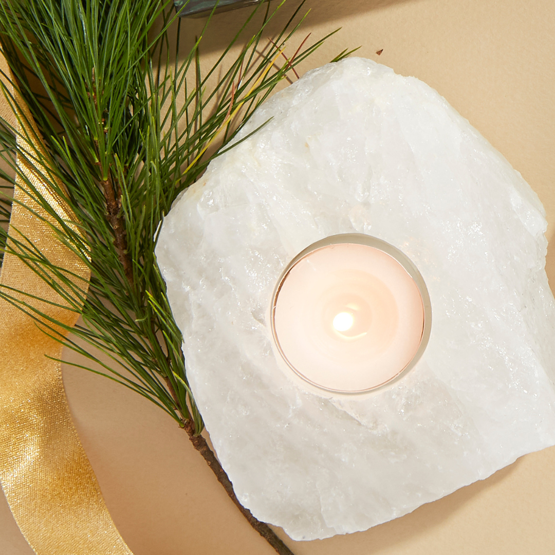 Quartz Crystal Candle Holders - Crafted in Brazil
