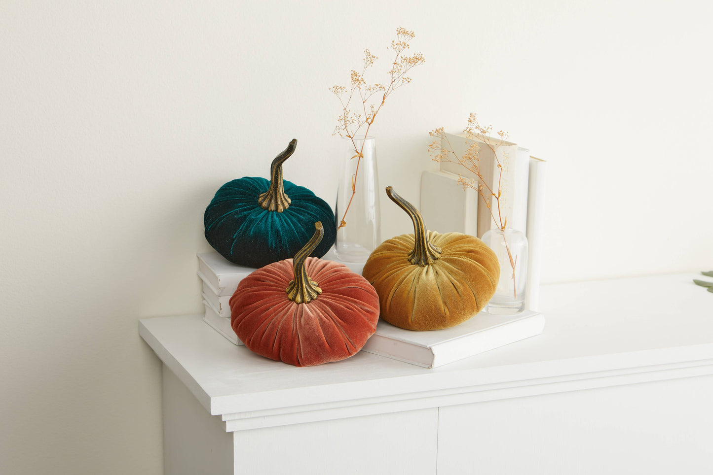 Pumpkin Large Velvet, Fall Decor, Shelf Sitter, Tablescape