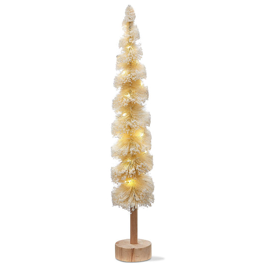 Snow tipped Spiral Sisal Tree Tl White Christmas