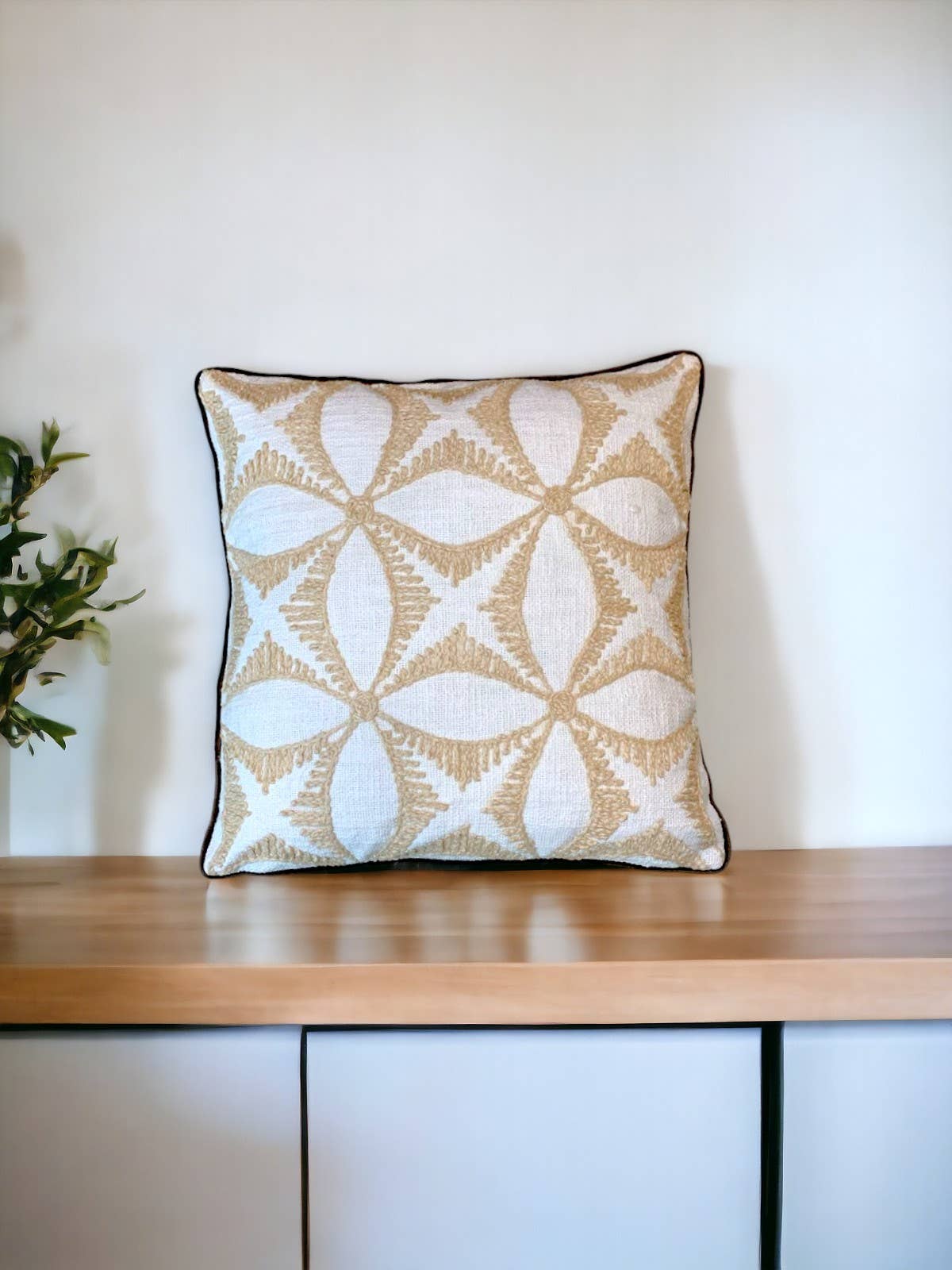 Handmade Floral Throw Pillow