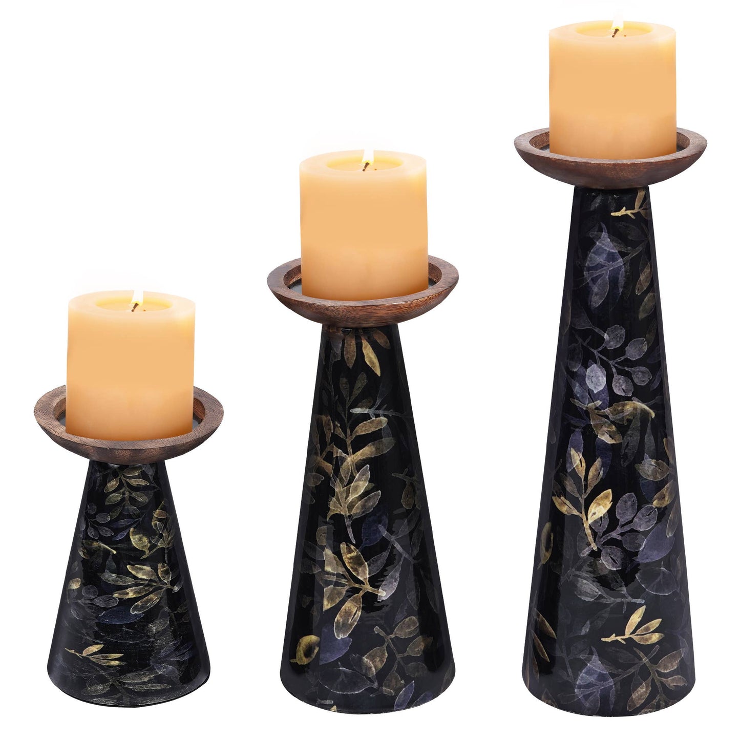 Moody Floral Candle Holder Set