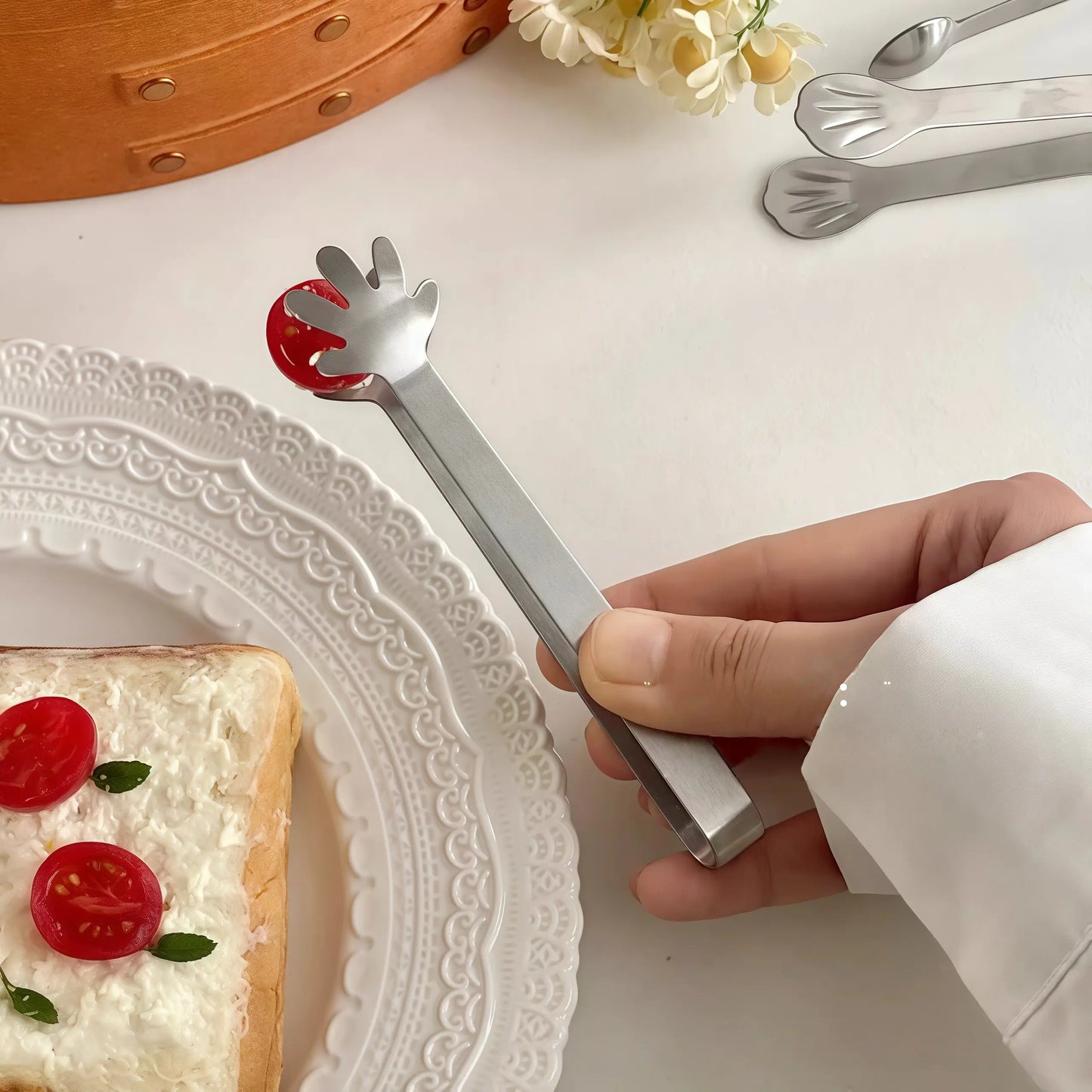 Novelty Mini Snack Tongs (Stainless Steel)