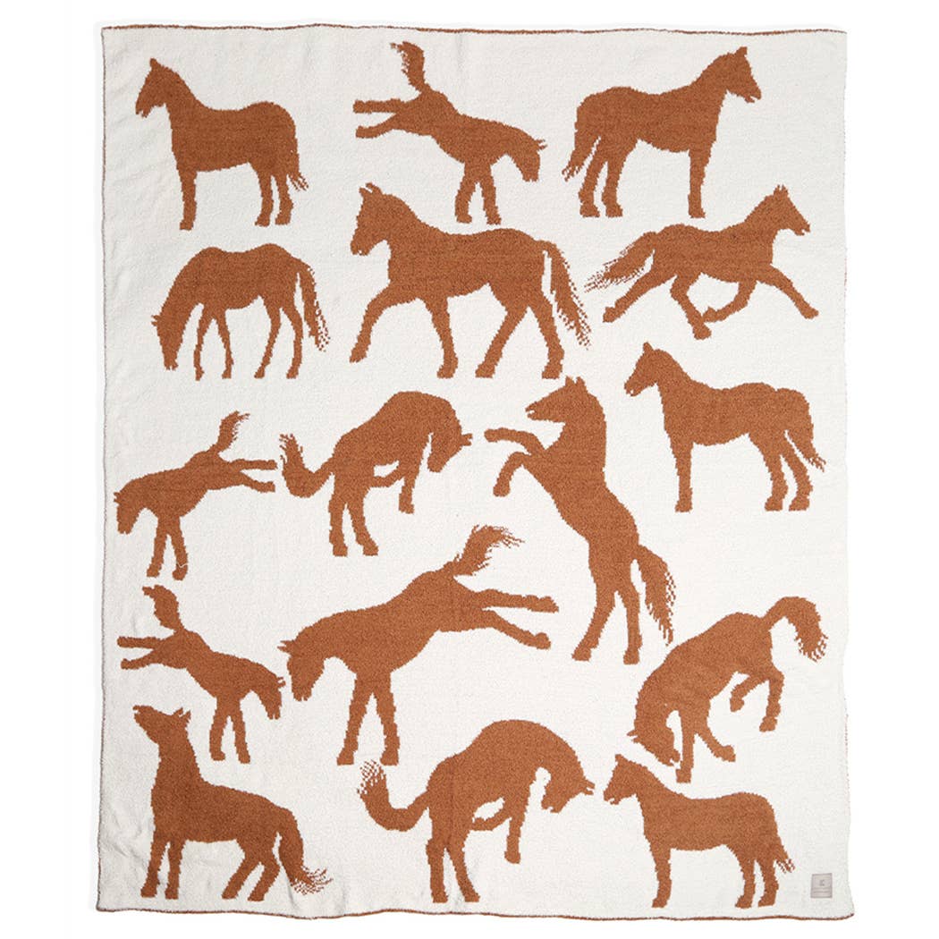Butterfly OR Horse Print Cozy Soft Throw Blanket