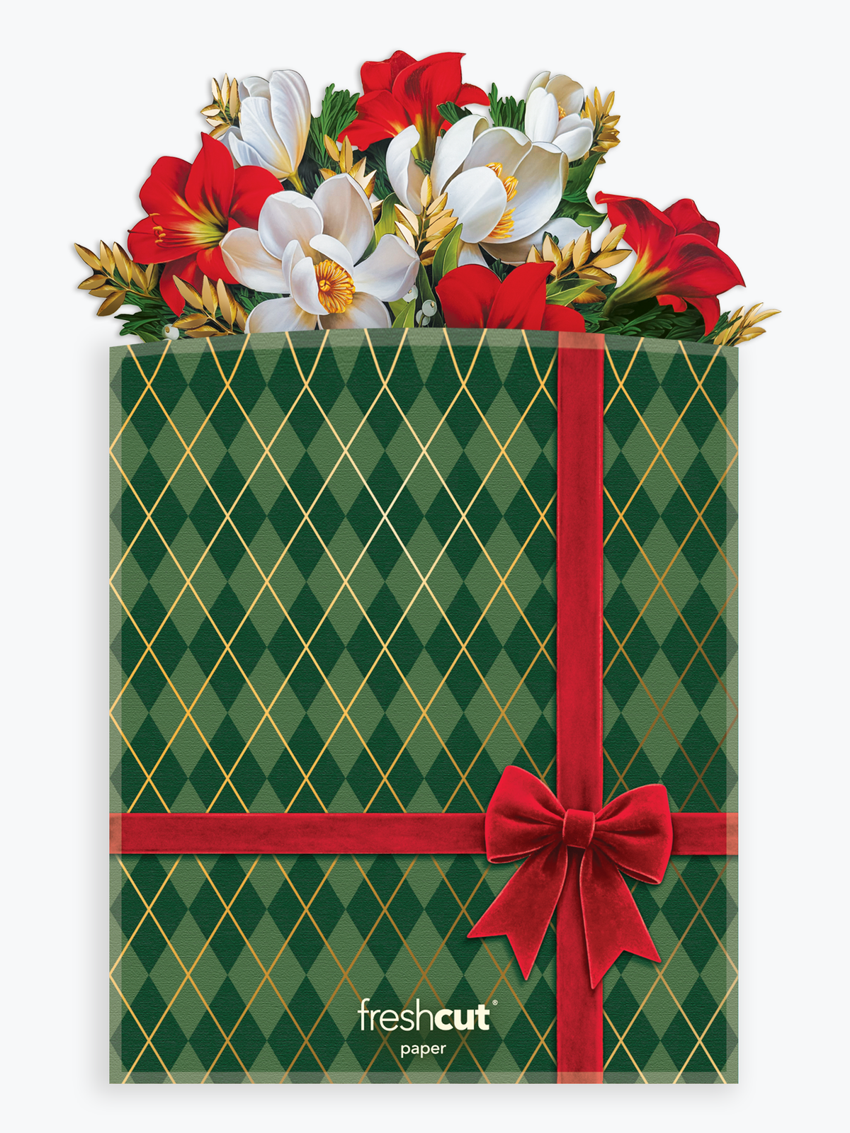 Golden Mistletoe Pop-Up Greeting Card