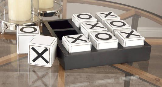 Traditional Black Wooden Game Set