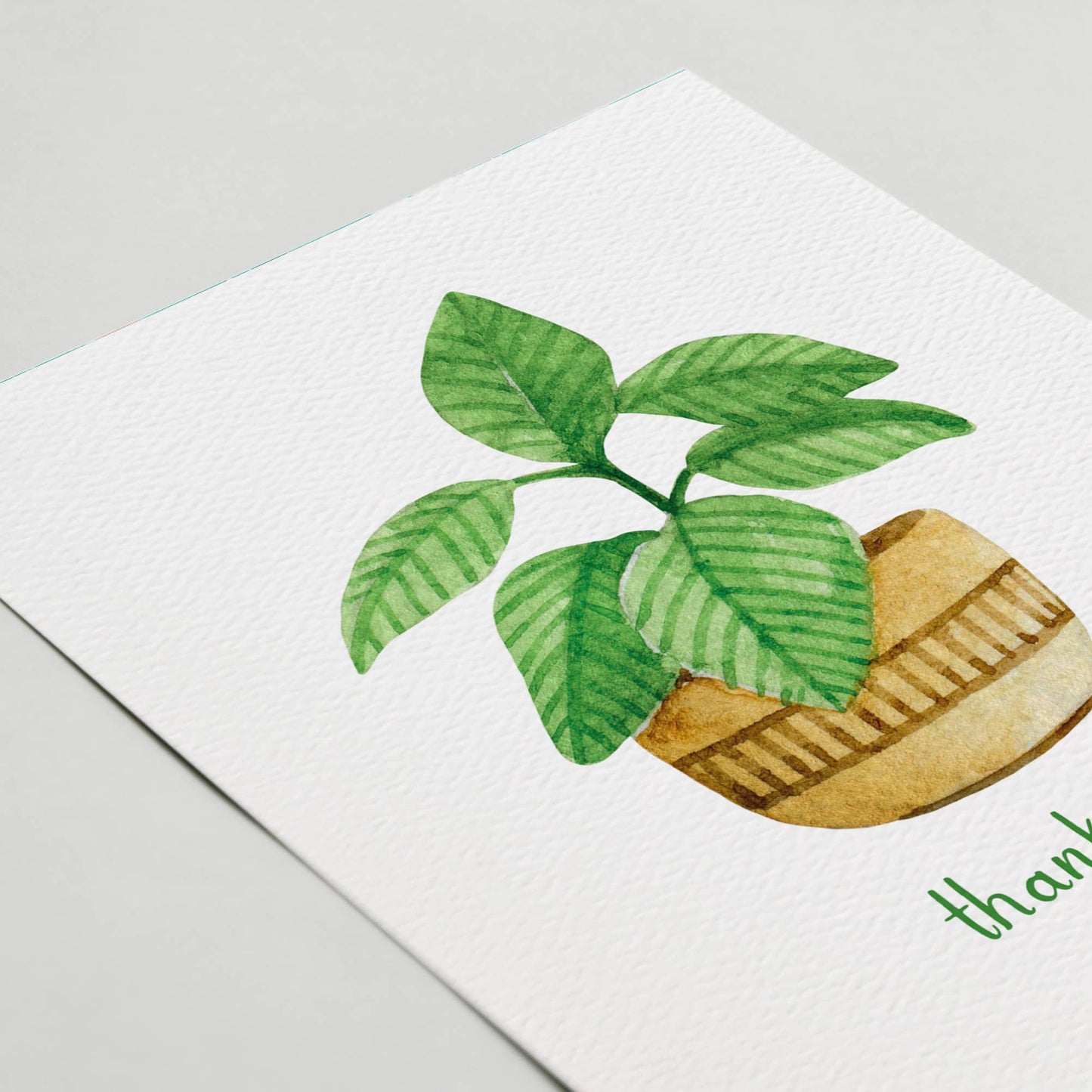 Plant Thank You Greeting Card, Botanical Card