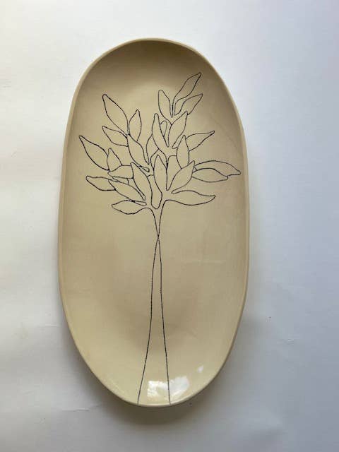 Oval Serving Bowl: Tree Serving Bowl