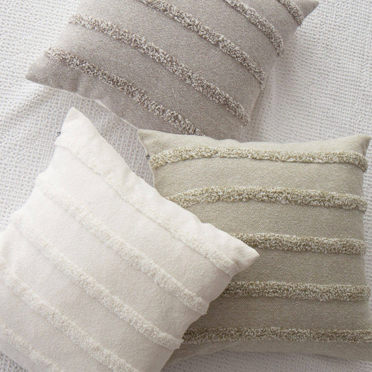 Layla Tufted Striped Pillow - Decorative, Textured