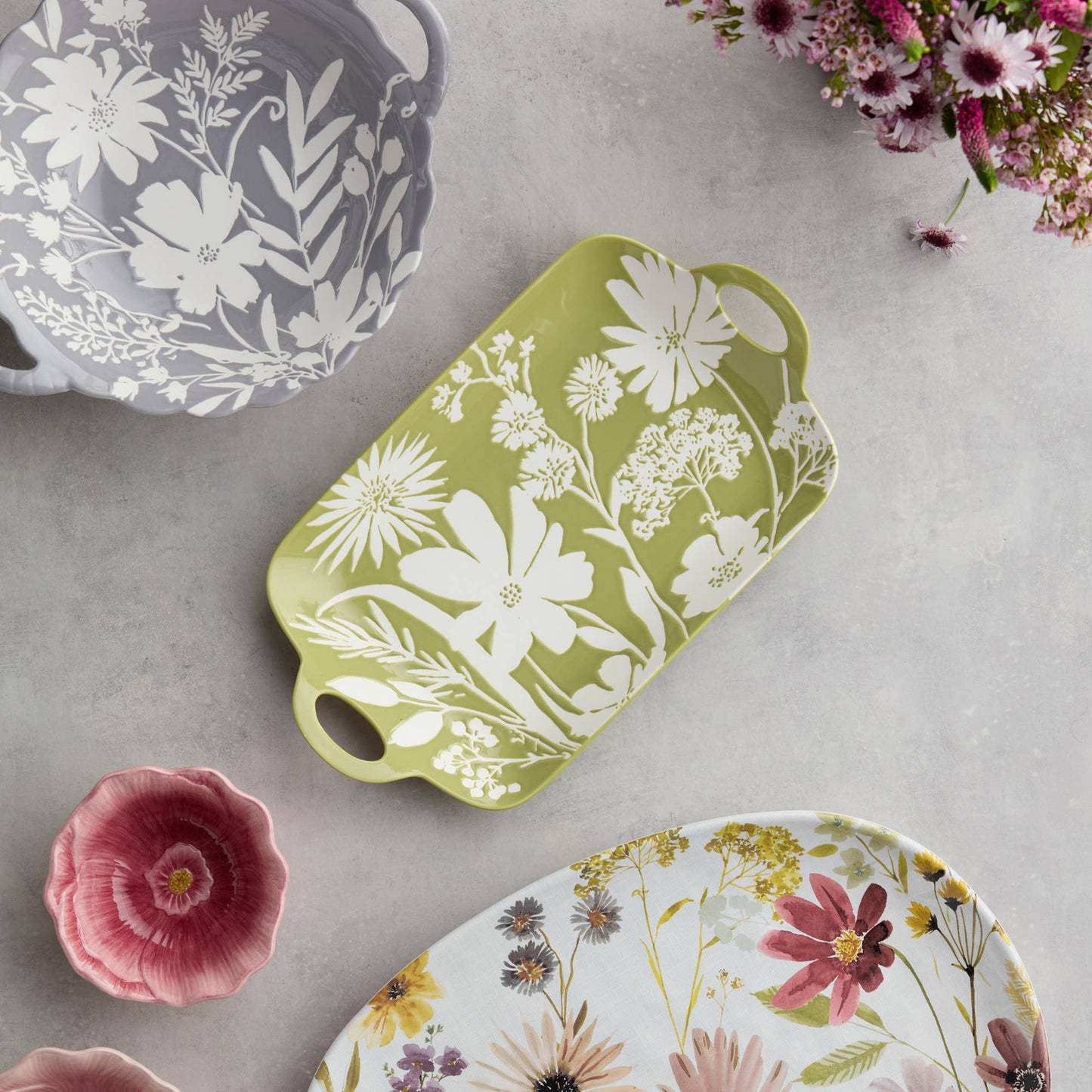 Wildflowers Wax off Rectangular Platter