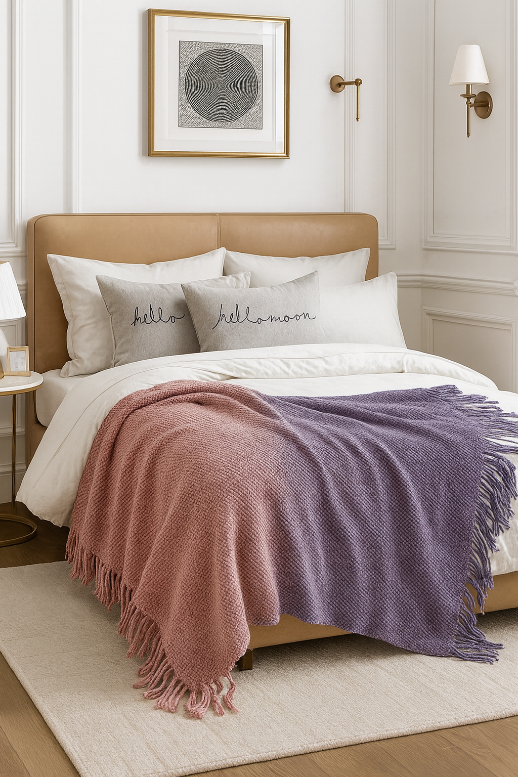 Purple Ombre Gradient Textured Throw Blanket - 50"W x 60"L