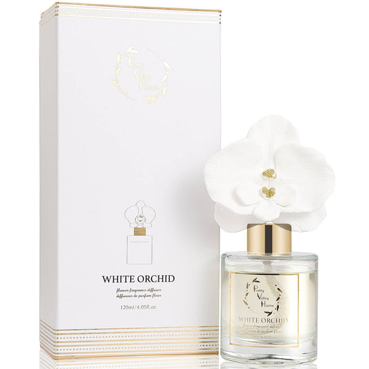 Golden Orchid Flower Diffuser Gift Set - White Orchid