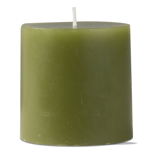 SALE 3x3 Tag Color Pillar Color Candle - Olive