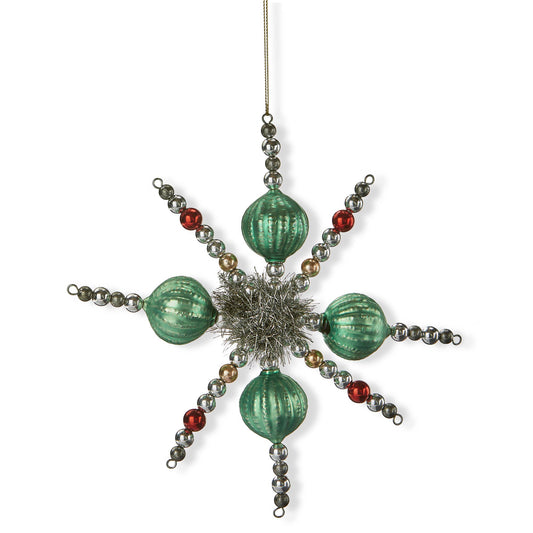 Vintage Star Christmas Ornament - Green