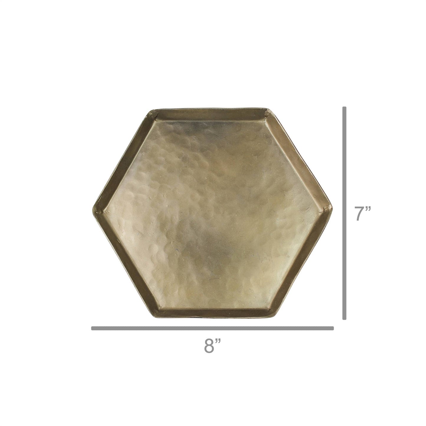 Tulum Tray, Brass - Hexagonal Lrg