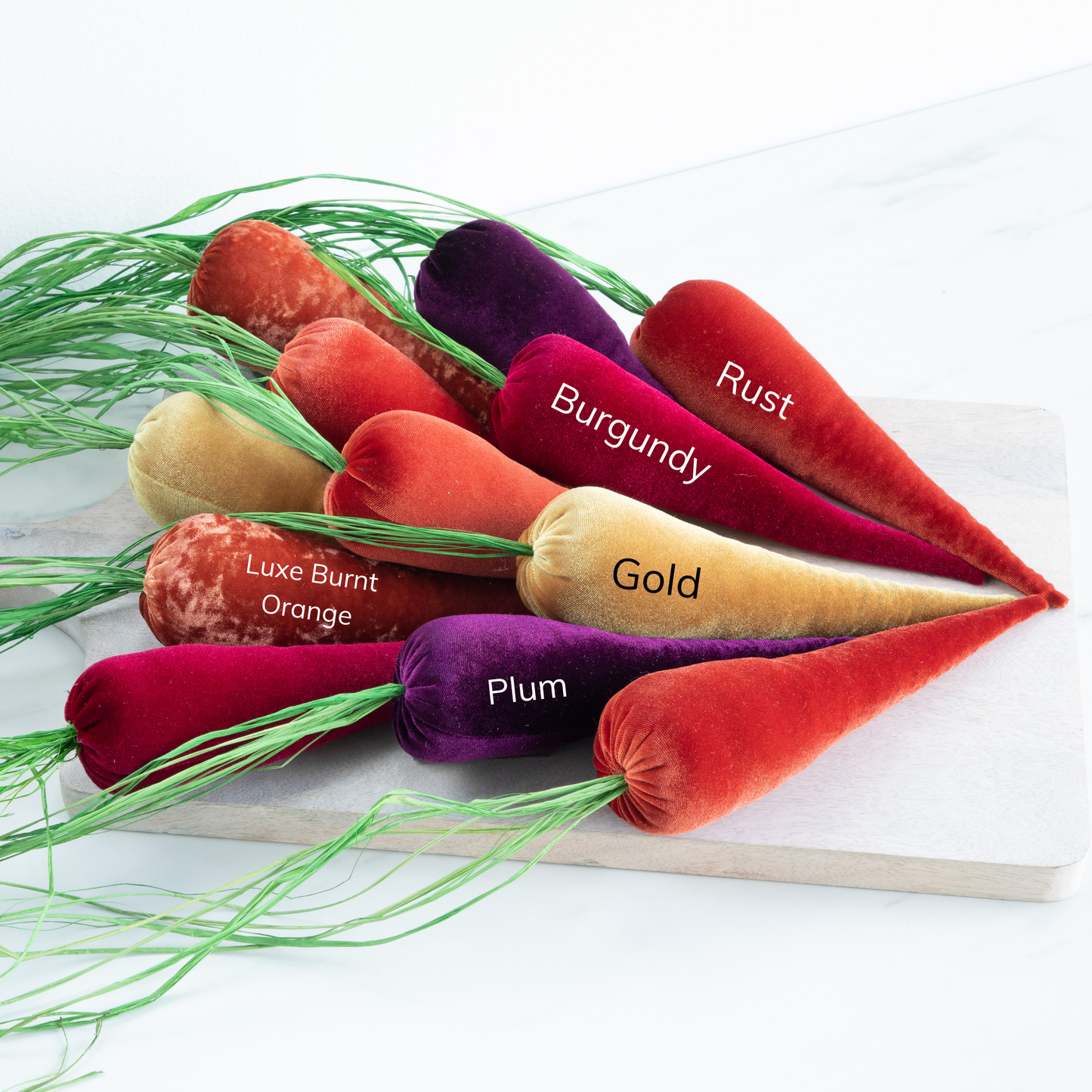 Lush Velvet Carrots Spring Basket Decor, Unique Wall Hanging