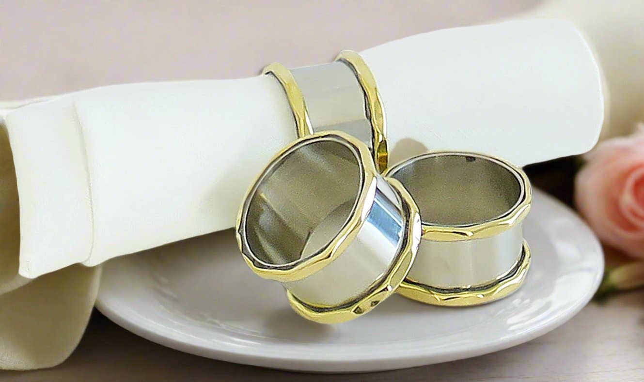 2”D Set Of 4 Napkin Rings Nickel