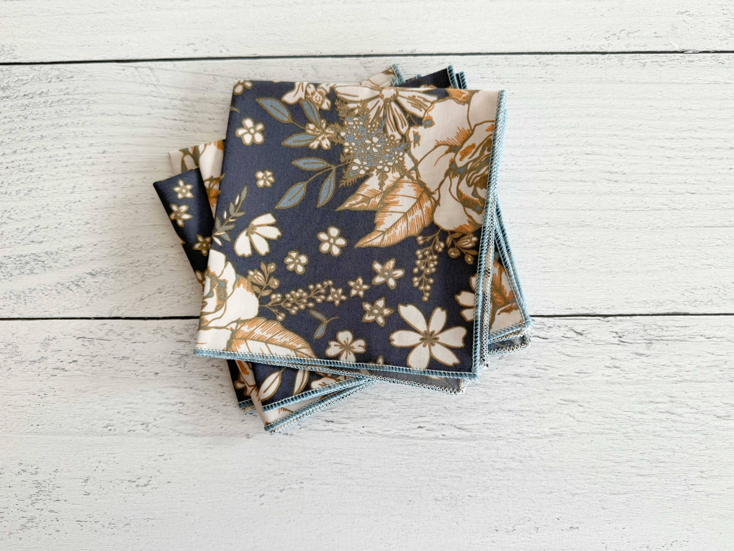 Moon Water Floral Cloth Napkins, set of four