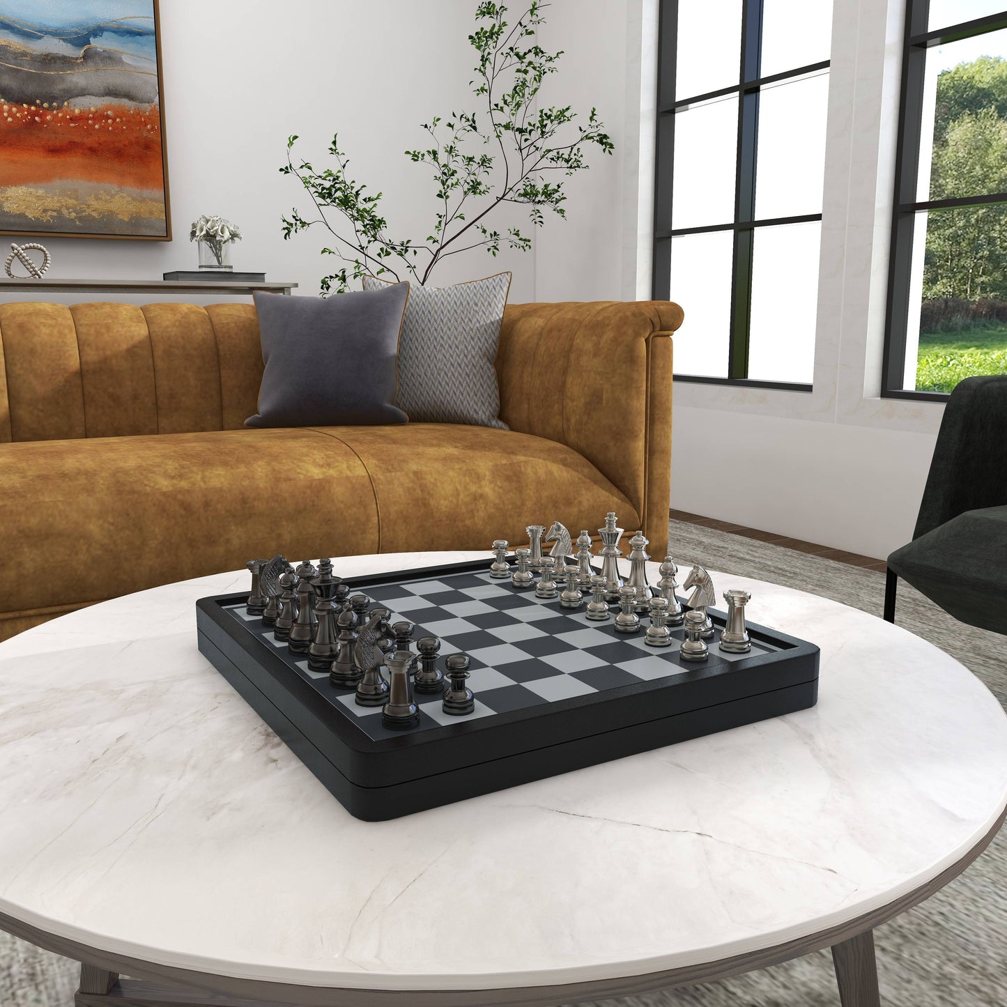 Traditional Black Aluminum Metal Game Set