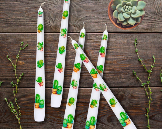 Southwest Succulent Taper Candles Home Decor and Gifts
