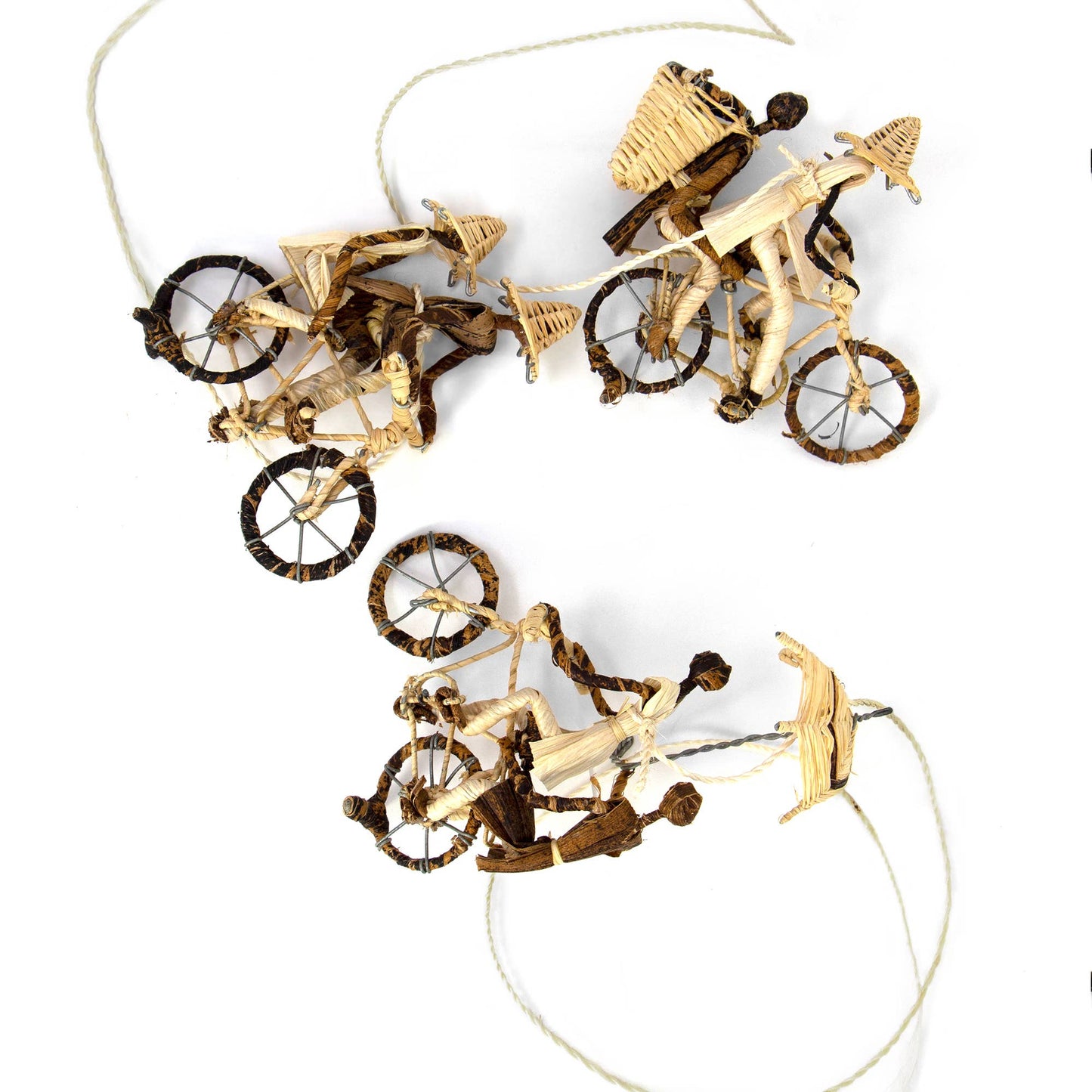Banana Fiber Bike Ornament - Two People