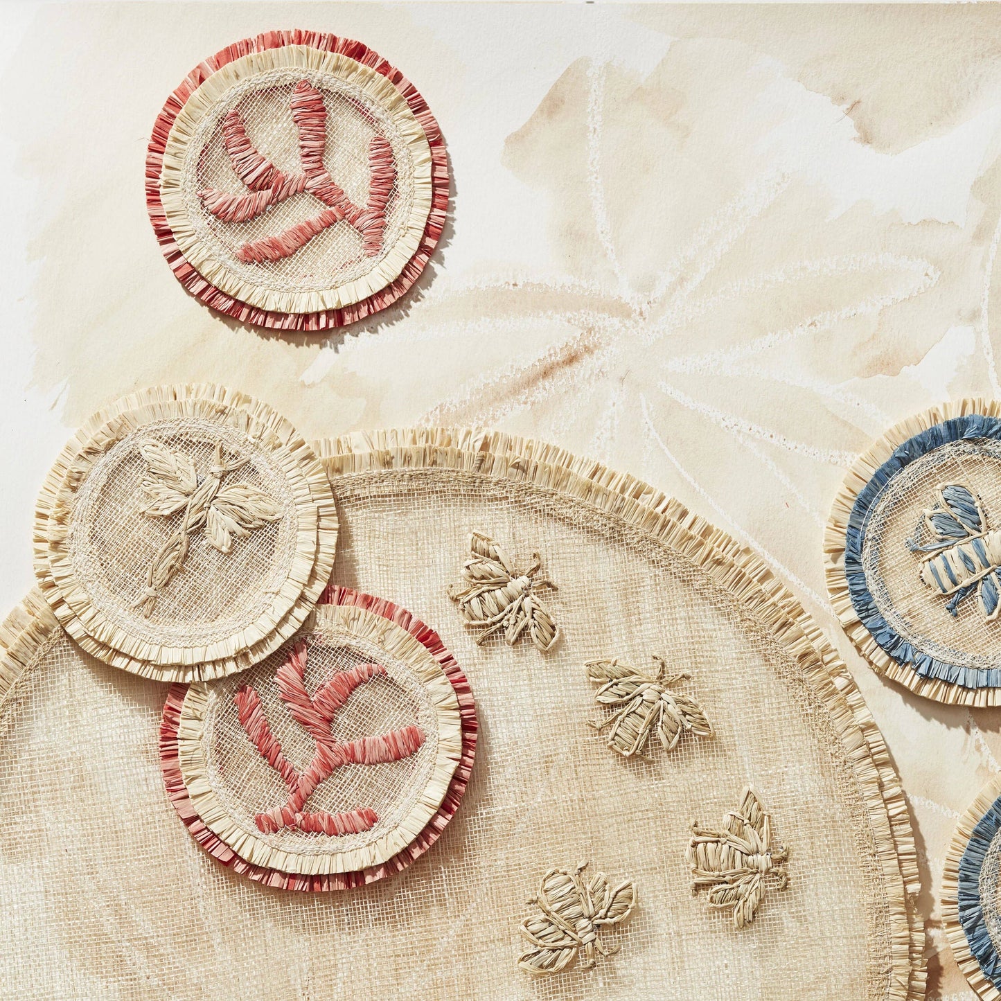 Dragonfly Straw Coaster - Set of Four