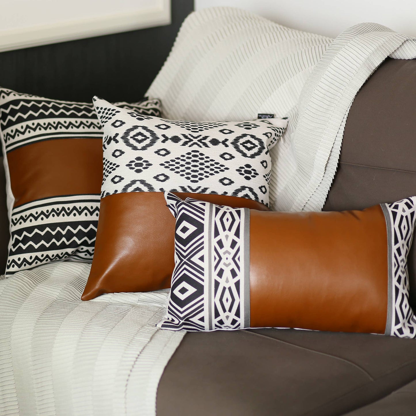 Decorative Vegan Faux Leather Throw Pillows