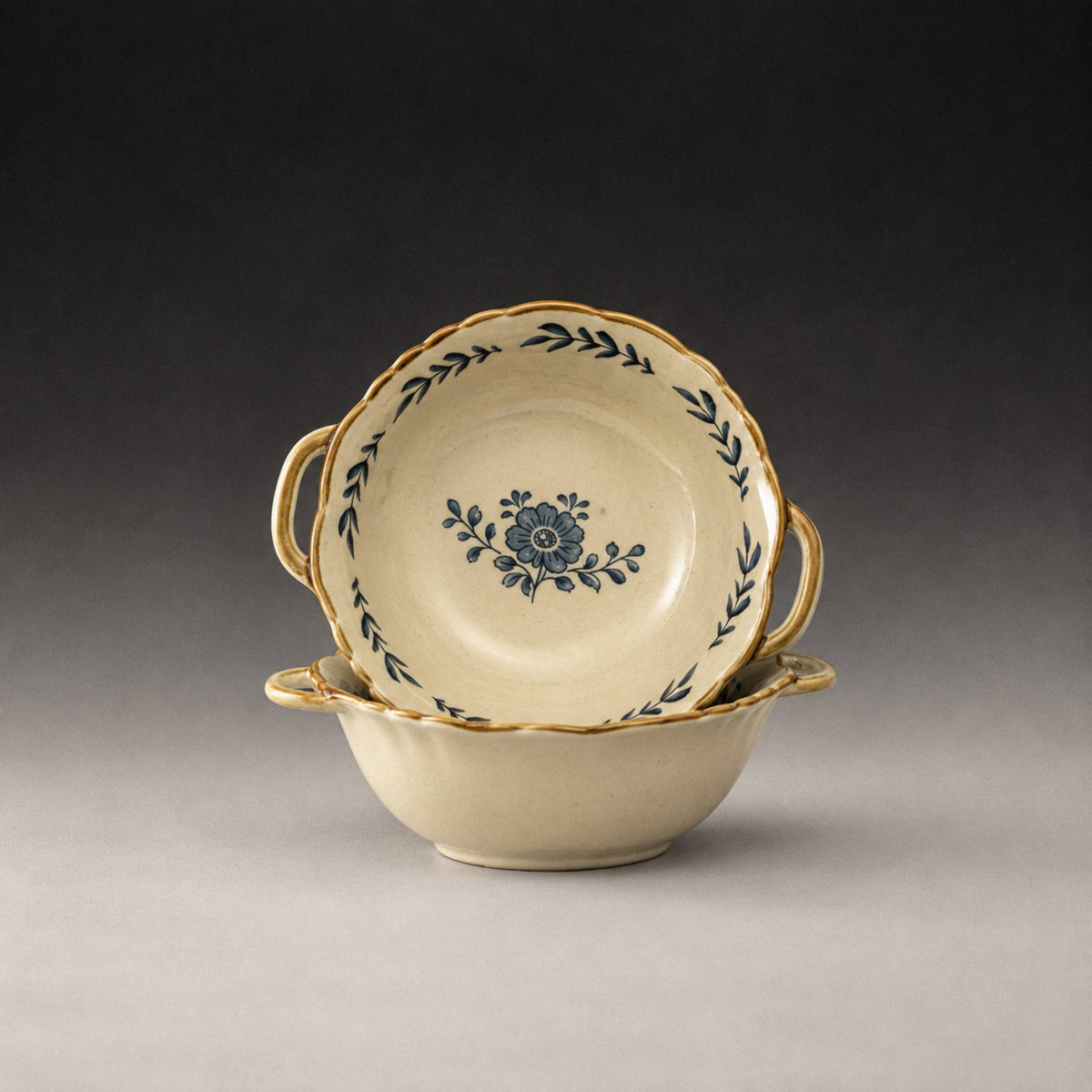 Irregular Handcrafted Ceramic Bowl with Handles