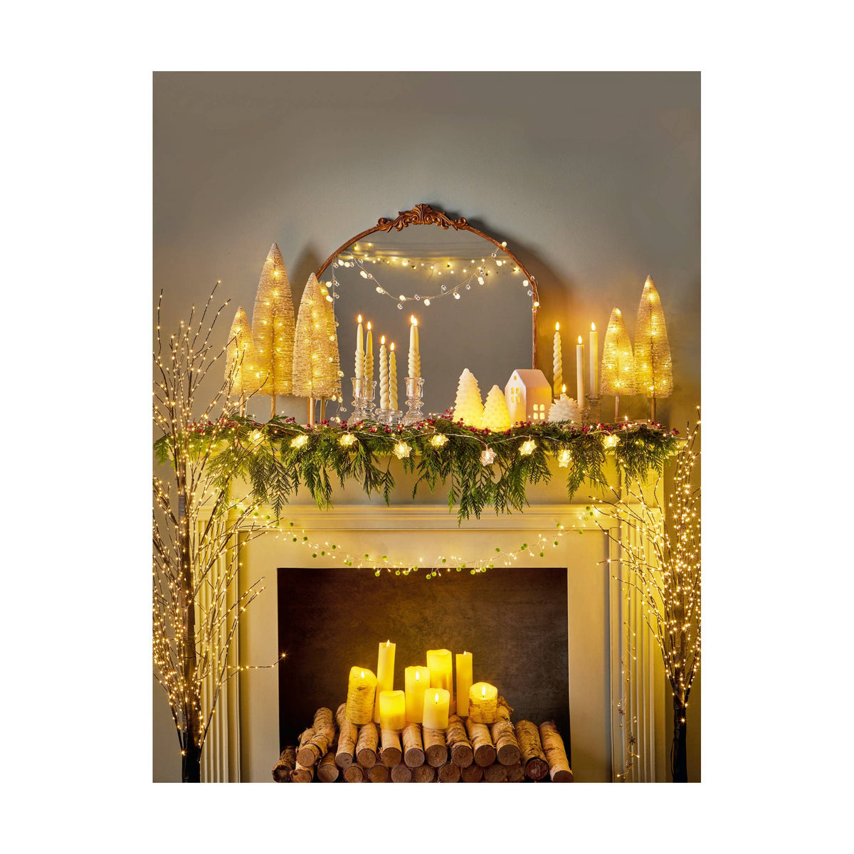 Snow tipped Spiral Sisal Tree Tl White Christmas