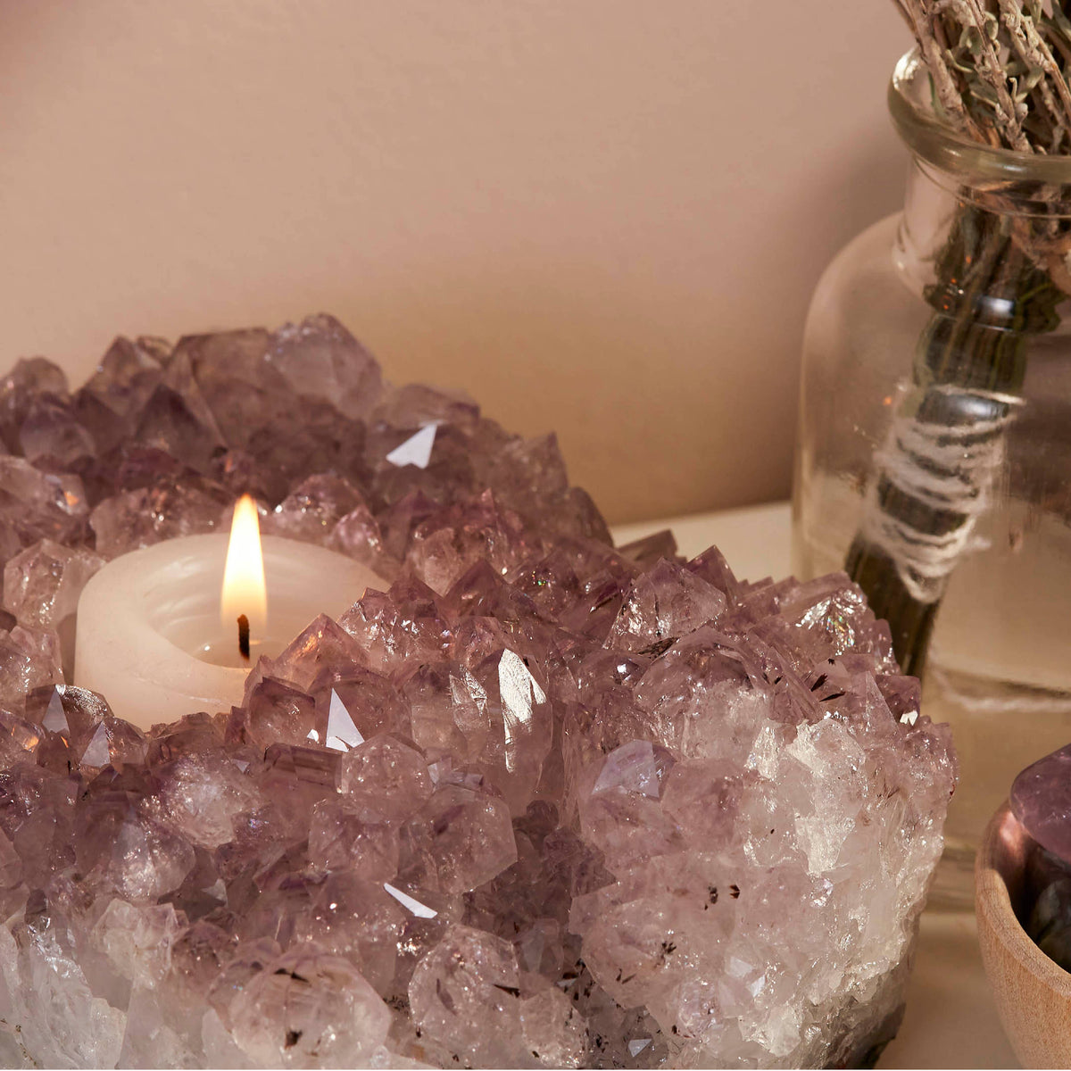 Amethyst Candle Holders - Crafted in Brazil