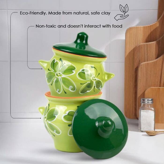 Stoneware Ramekins Set of 2 (Green)