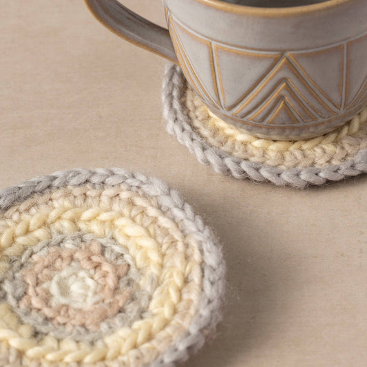 Watercolor Crocheted Mug Rugs - Set of 2