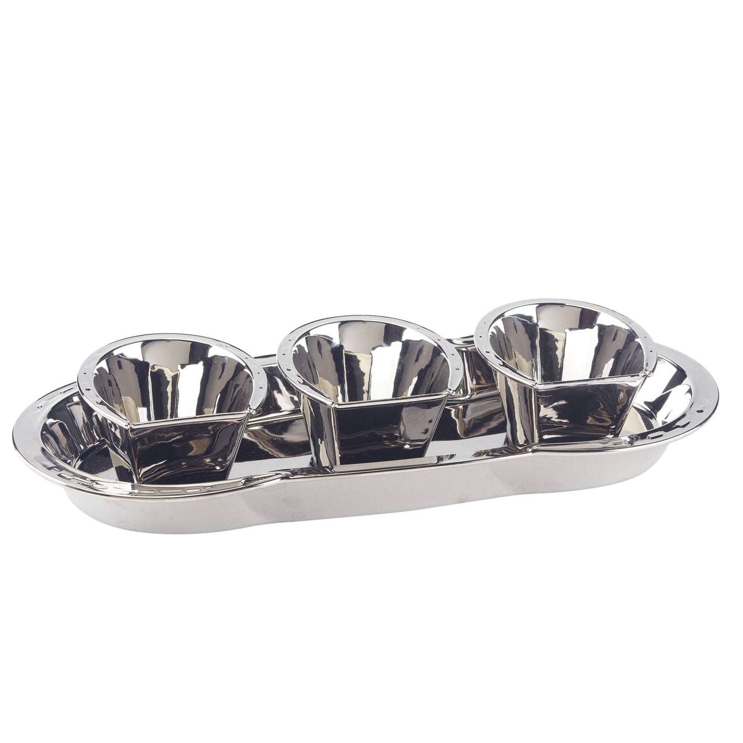 Day at the Races Silver Plated 3-D Horseshoe 4 pc Tray Set