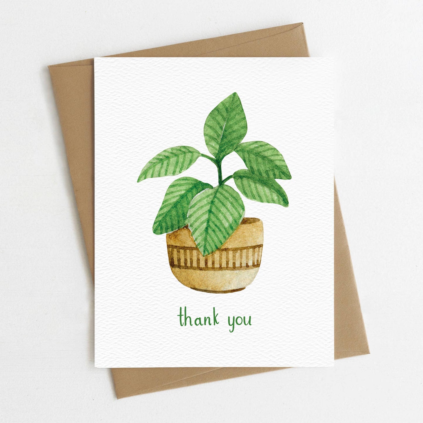 Plant Thank You Greeting Card, Botanical Card