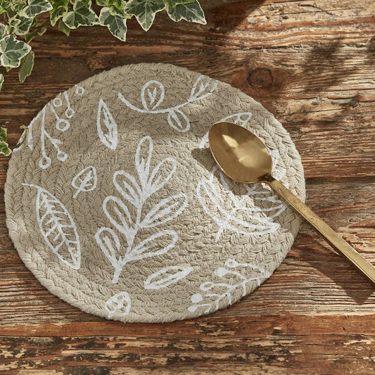 Leaf Round Trivet Stone