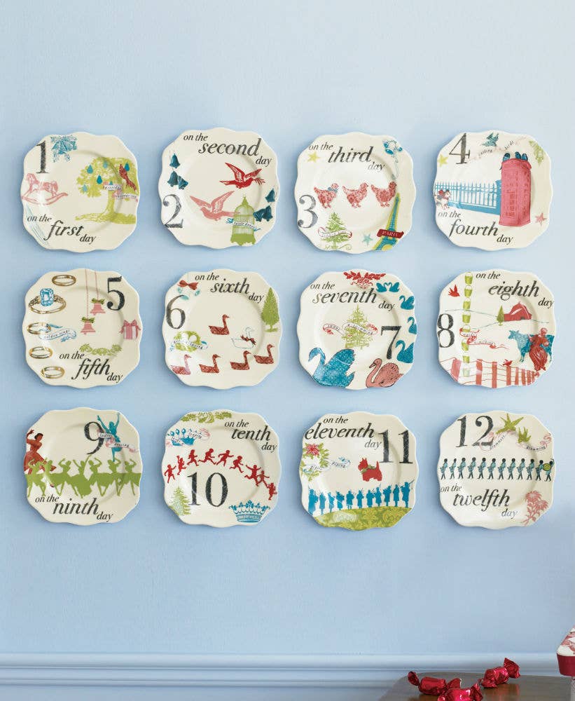 12 Days Of Christmas Plates S/12
