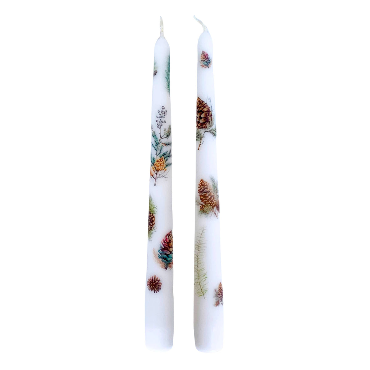 Winter Forest Pinecone Taper Candles for Gifts + Home Decor