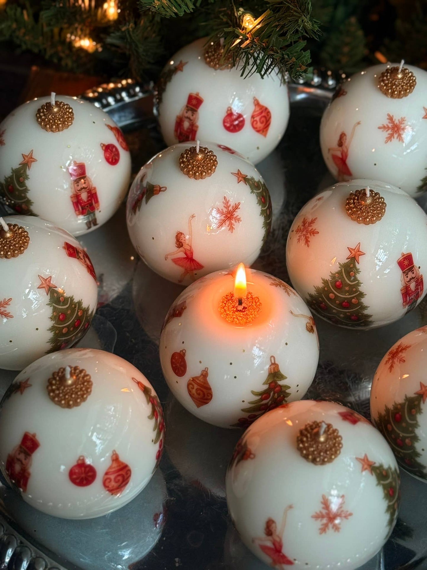 Vintage Style Christmas Candle Ornament: Holiday candle