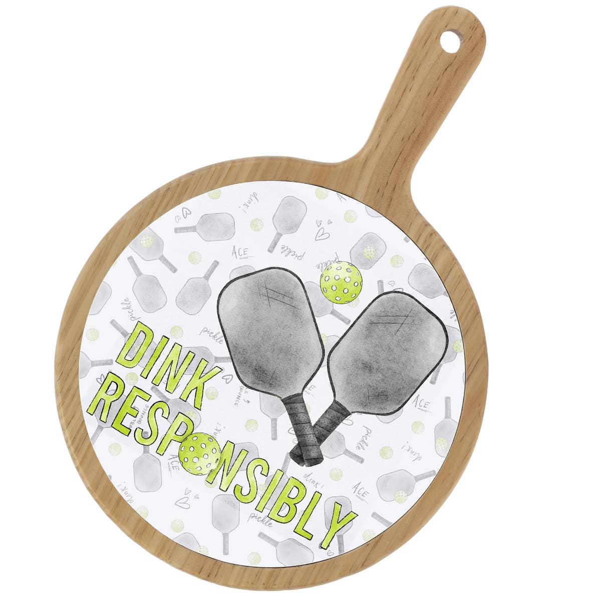 Dink Responsibly Bamboo & Ceramic Cheese Board
