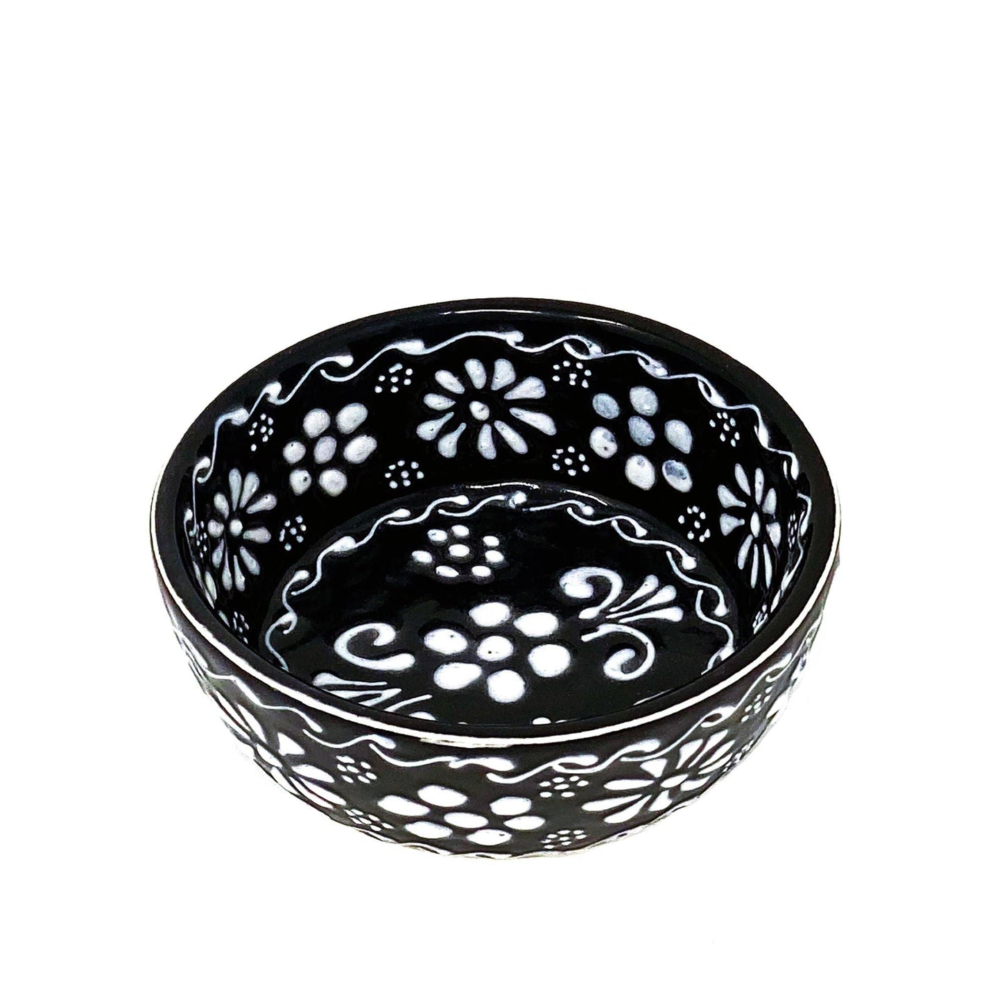 Encantada Handmade Pottery Salsa/Dip Bowl, Ink