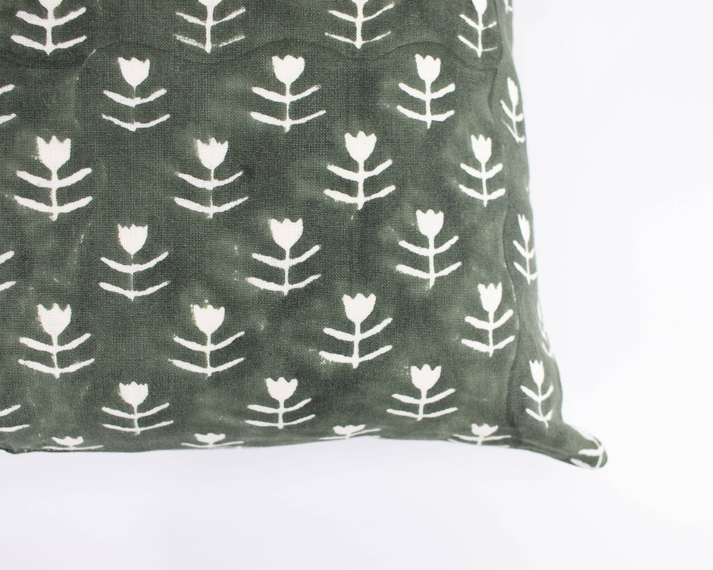 Didi - Tulip Block Print Pillow - Agave