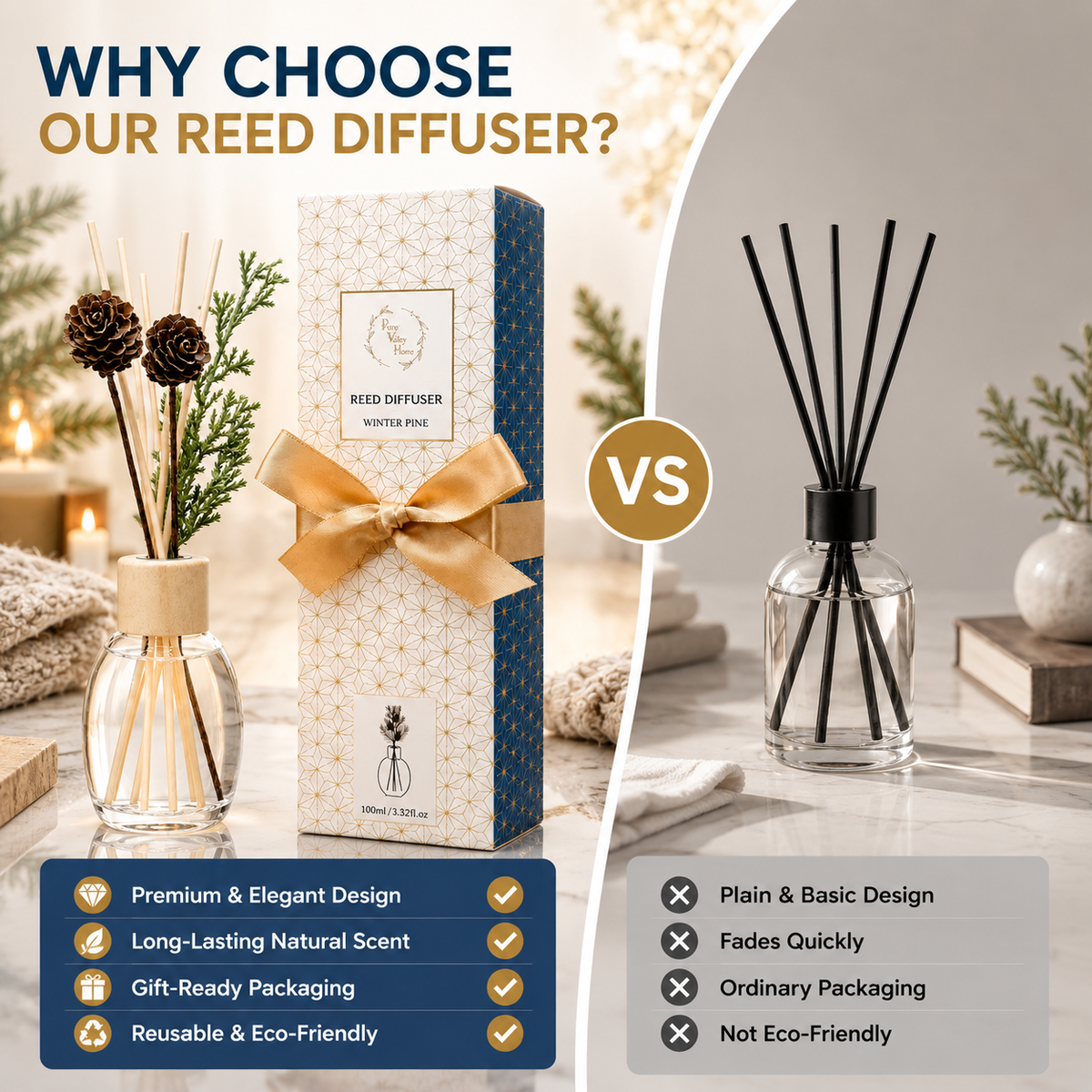 2026 Christmas Gifts - Reed Diffuser Set Everlasting Flower