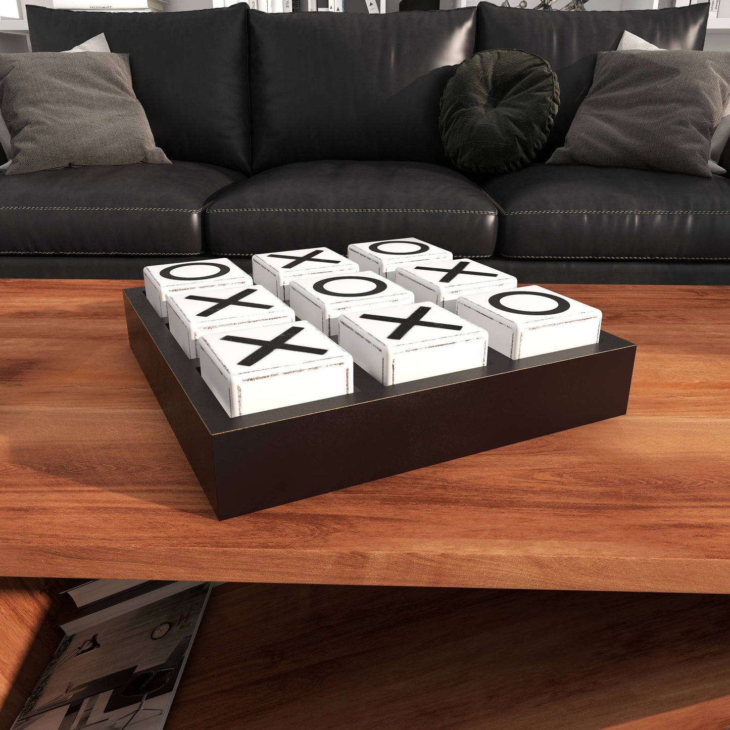 Traditional Black Wooden Game Set