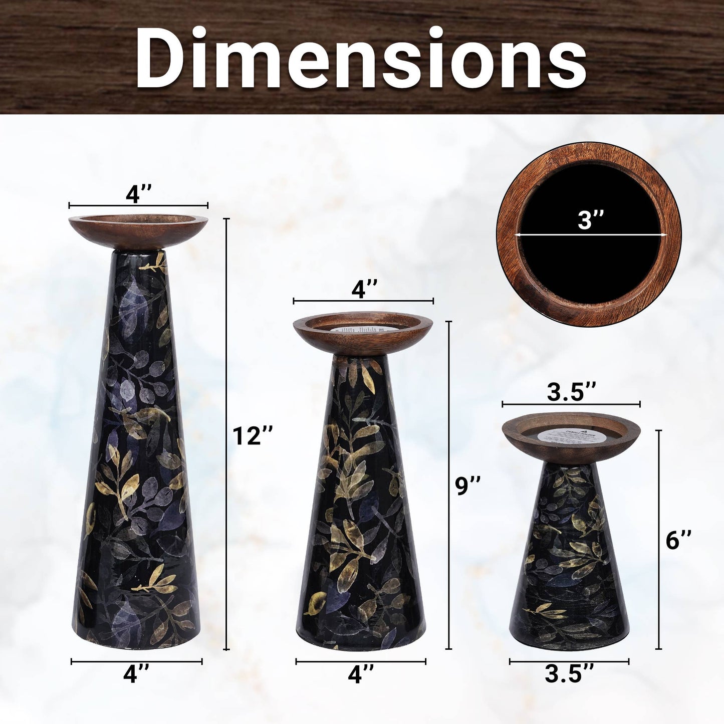 Moody Floral Candle Holder Set