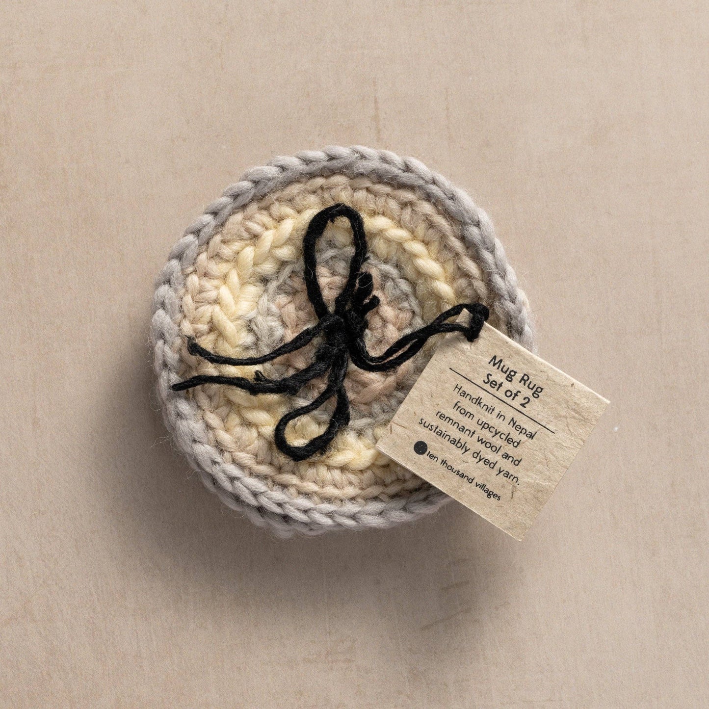 Watercolor Crocheted Mug Rugs - Set of 2