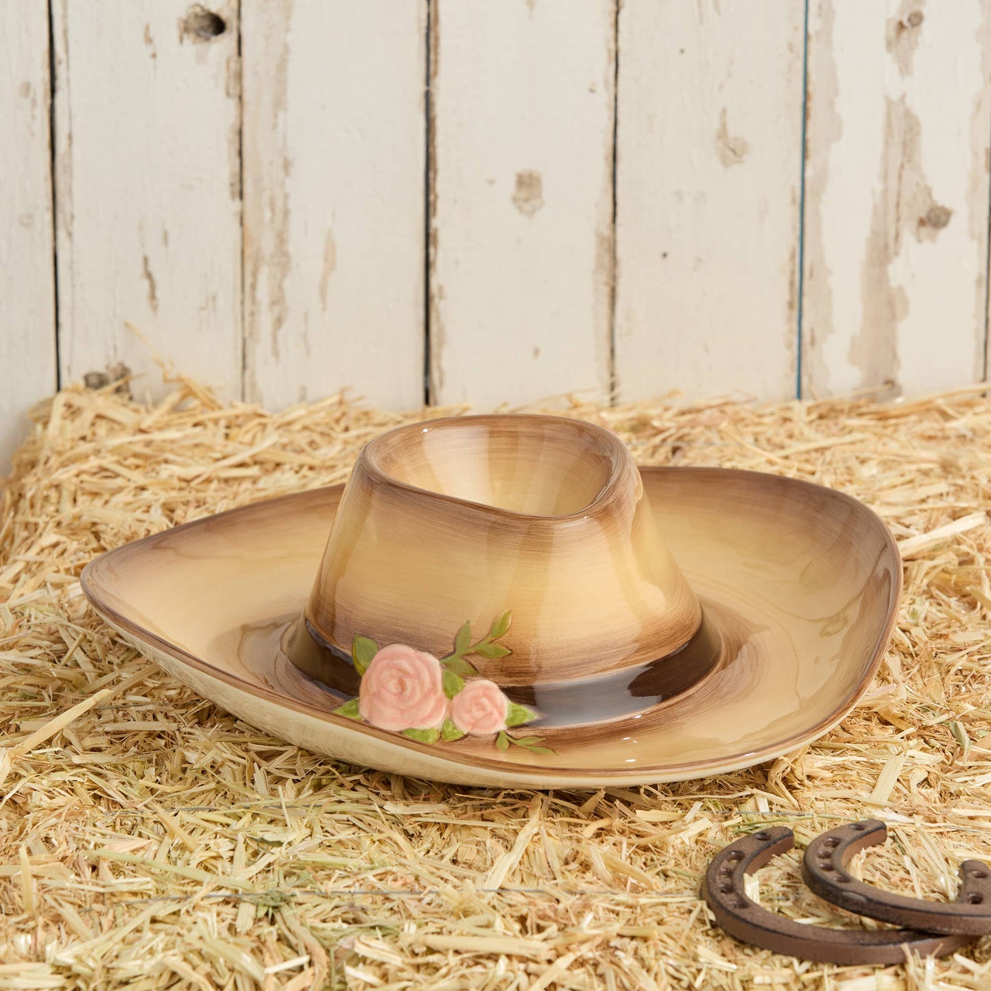 Rosewood Ranch 3-D Cowgirl Hat Chip & Dip 15.5" x 14" 8 oz